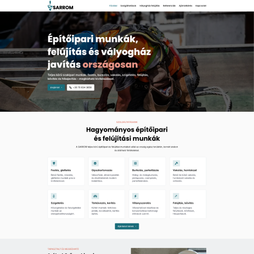 Sarrom építőipar referencia